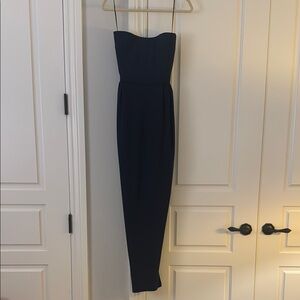 Elegant Navy Emilio de la Morena Strapless Dress